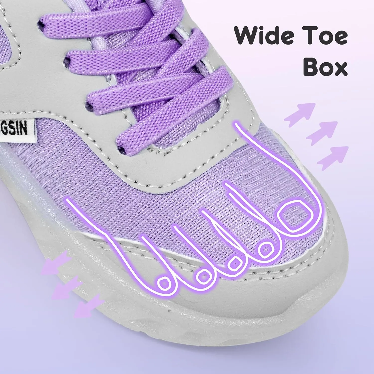 LOUGSIN Kids Light Up Sneakers LED Flashing Tennis Shoes for Boys Girls Lightweight Breathable Flooza Walking Shoes for Toddler and Little Kids