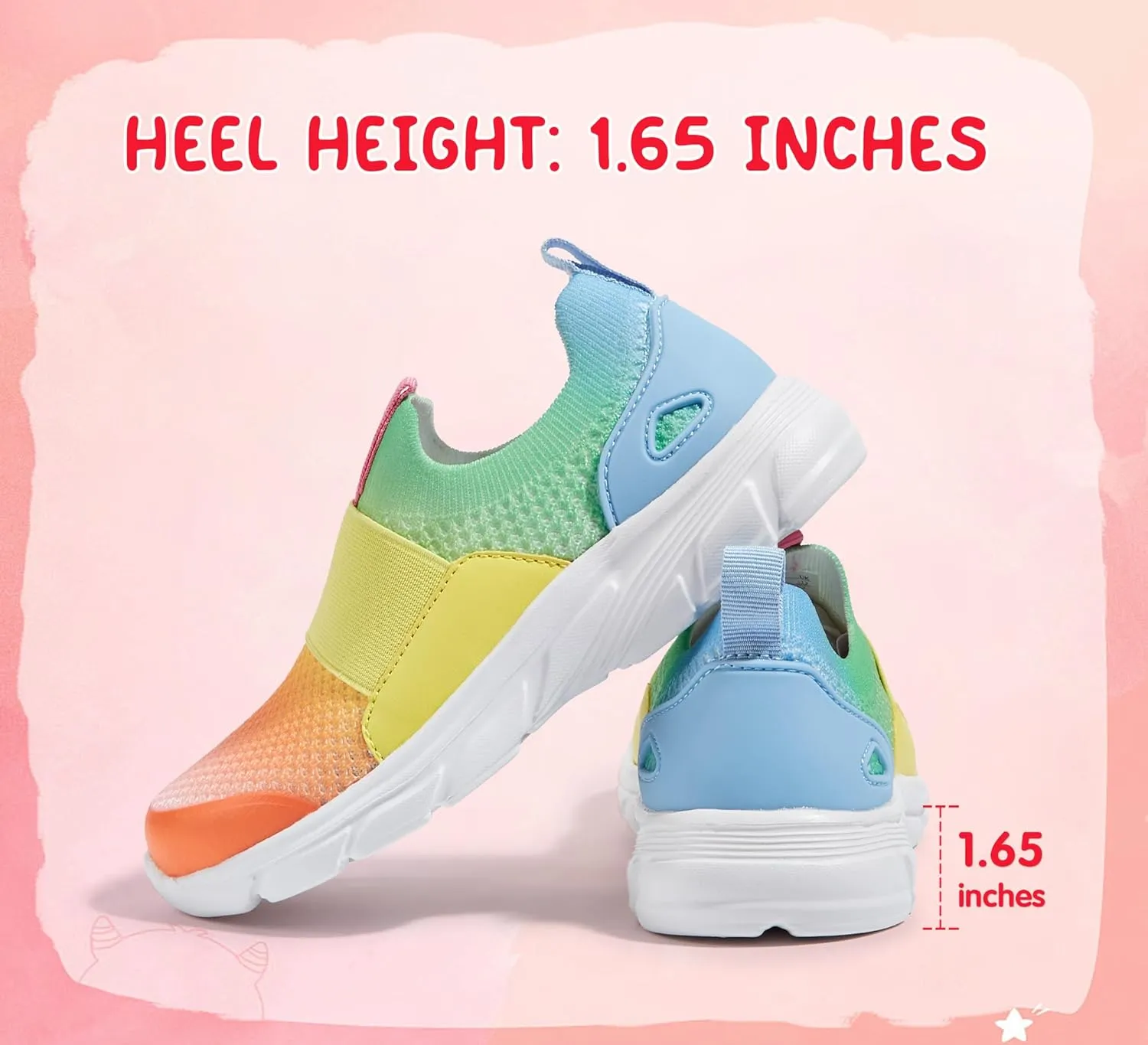 LUCKY STEP Little Kids Sneakers Breathable Mesh Walking Shoes Slip On Lightweight Athletic Trainers for Boys Girls