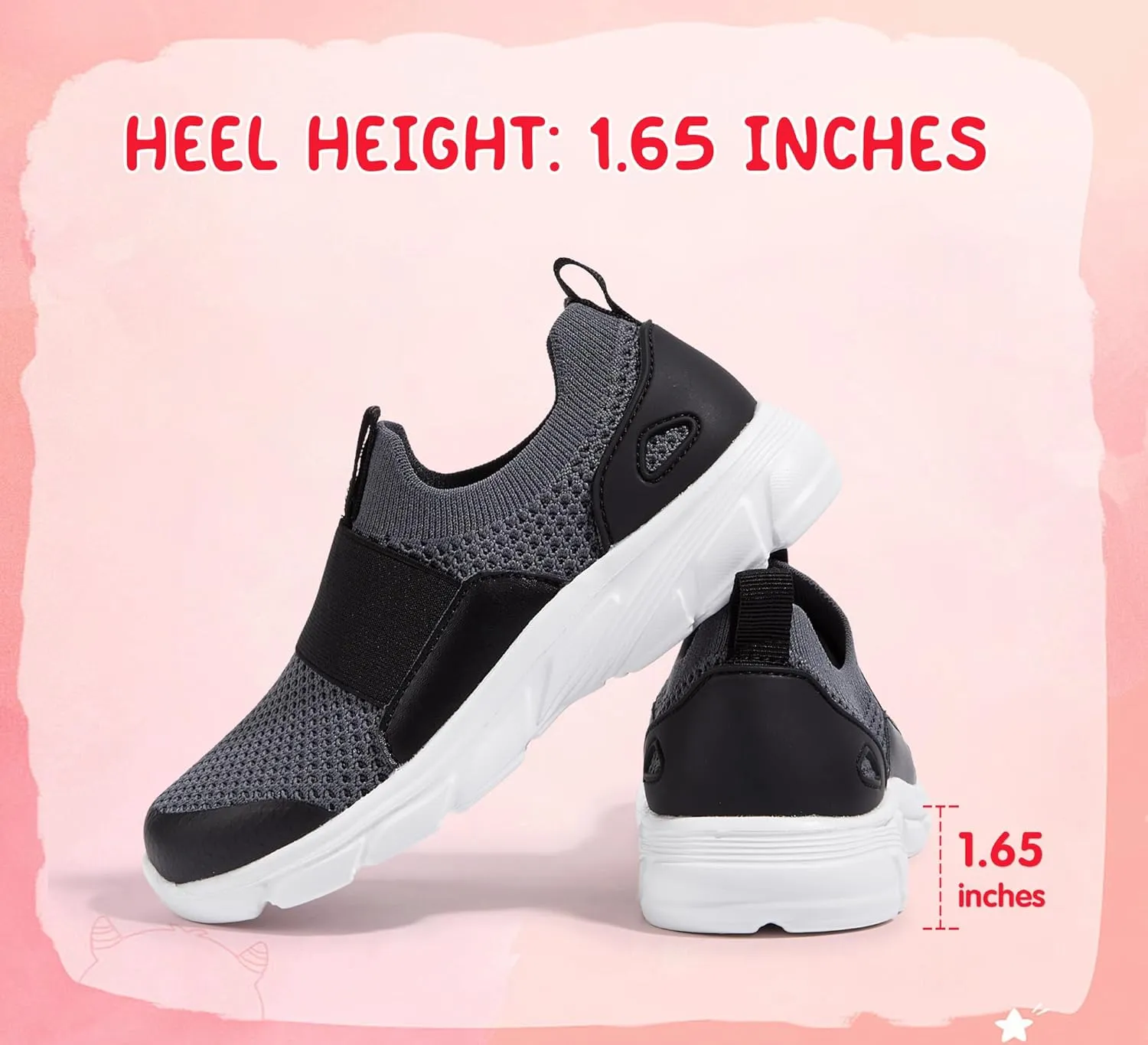 LUCKY STEP Little Kids Sneakers Breathable Mesh Walking Shoes Slip On Lightweight Athletic Trainers for Boys Girls
