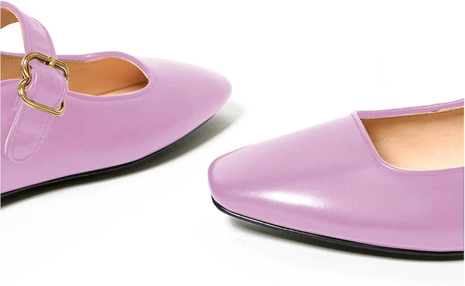 Lutalica W Women's Spring-Summer Square Toe Matte Leather Comfort Vintage Ankle Strap Dress Mary Jane Ballet Flats Shoes