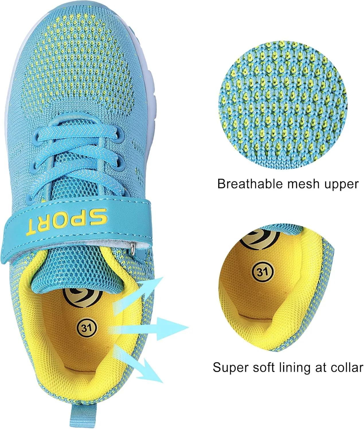 MAYZERO Kids Tennis Shoes Running Sports Shoes Breathable Athletic Shoes Lightweight Walking Shoes Fashion Sneakers for Boys and Girls