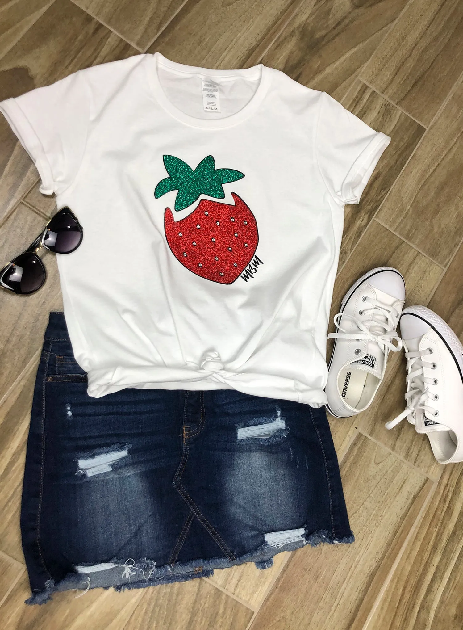 MBM FASHION T-SHIRT GLITTER WITH SWAROVSKI CRYSTALS