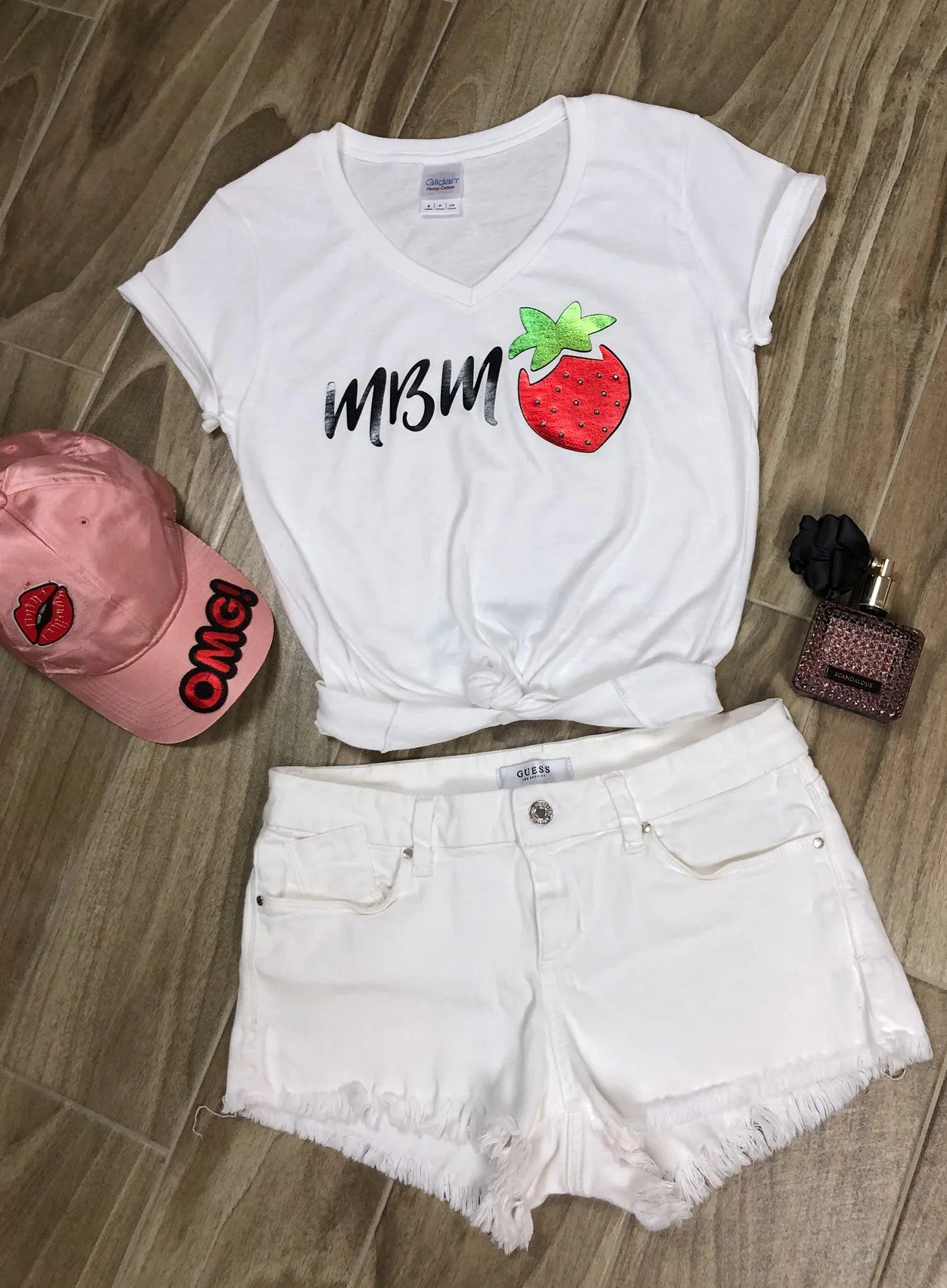 MBM T-SHIRT GLITTER OR PLATINUM WHIT SWAROVSKI CRYSTALS