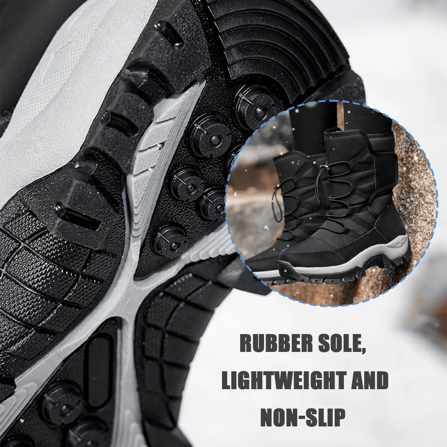 MEBAMY Womens Winter Snow Boots Insulated Mid-Calf Booties Anti-Slip Cold Weather Fur Lined Comfortable Shoes