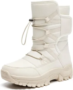 MEBAMY Womens Winter Snow Boots Insulated Mid-Calf Booties Anti-Slip Cold Weather Fur Lined Comfortable Shoes