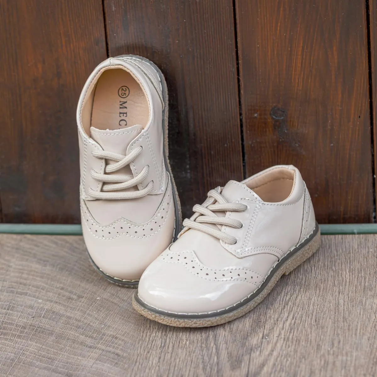 Meckior Toddler Boys Girls Black Dress Shoes Little Kid Oxford Shoes Wedding Church Dress Shoes PU Leather Lace Up School Uniform Loafer Flats