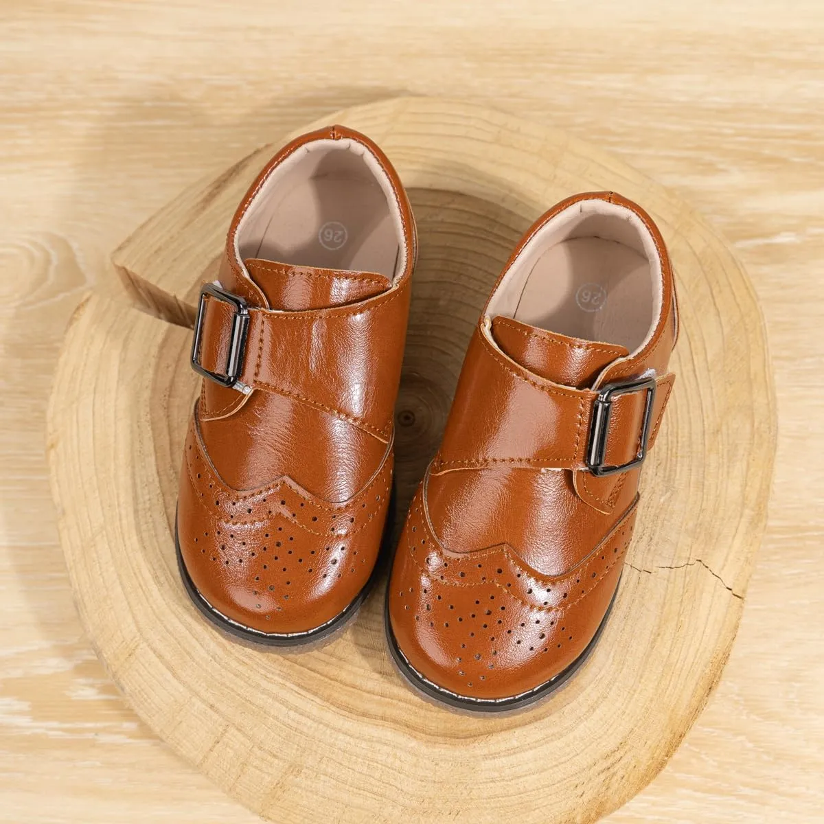 Meckior Toddler Boys Girls Black Dress Shoes Little Kid Oxford Shoes Wedding Church Dress Shoes PU Leather Lace Up School Uniform Loafer Flats