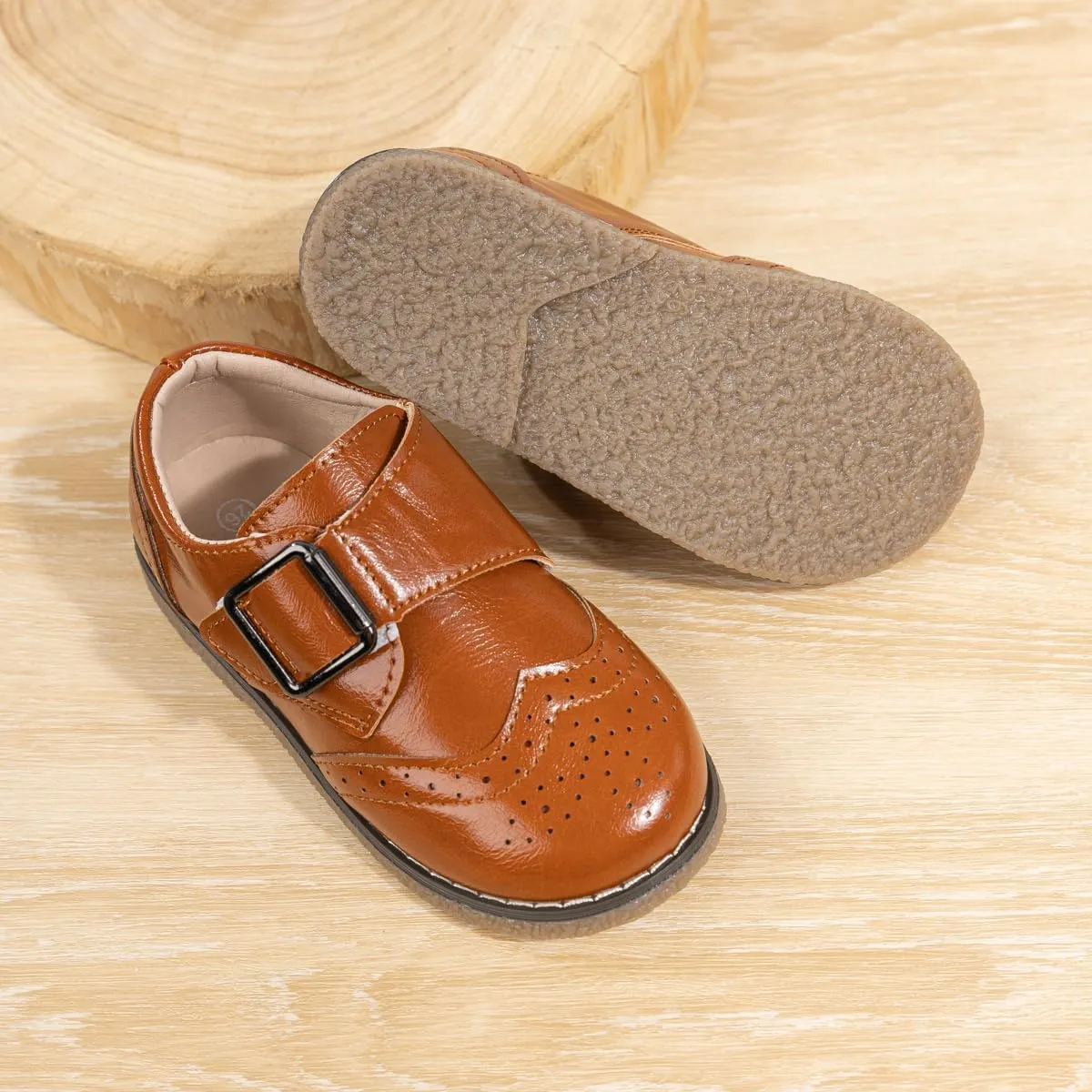 Meckior Toddler Boys Girls Black Dress Shoes Little Kid Oxford Shoes Wedding Church Dress Shoes PU Leather Lace Up School Uniform Loafer Flats