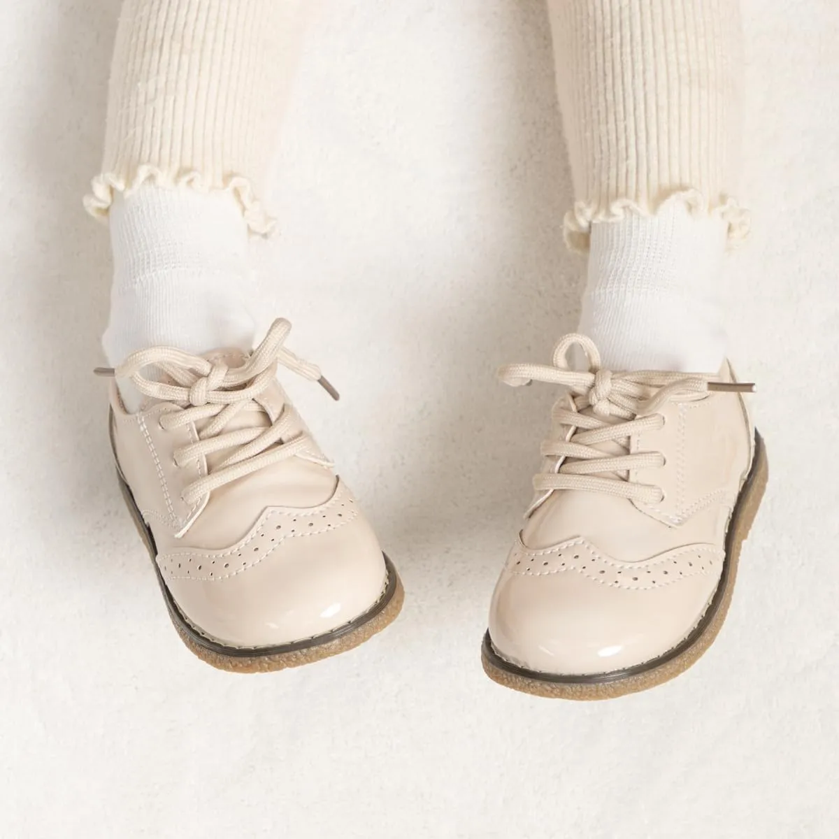 Meckior Toddler Boys Girls Dress Shoes Little Kid Oxford Shoes Wedding Church Dress Shoes PU Leather Lace Up School Uniform Loafer Flats