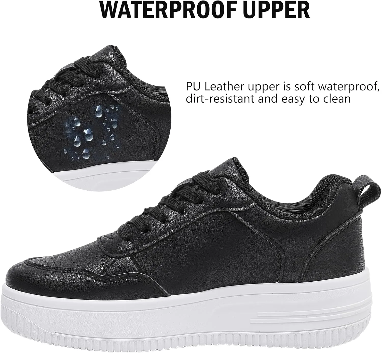 MEMON Womens Fashion Sneakers,Lace Up Platform Sneakers,Lightweight Casual Sneaker,Comfortable Walking Sport Sneakers