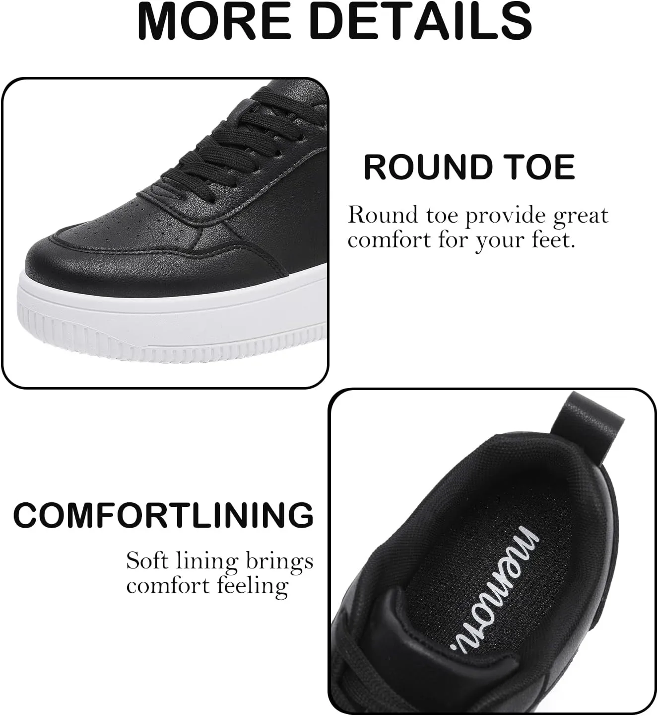 MEMON Womens Fashion Sneakers,Lace Up Platform Sneakers,Lightweight Casual Sneaker,Comfortable Walking Sport Sneakers