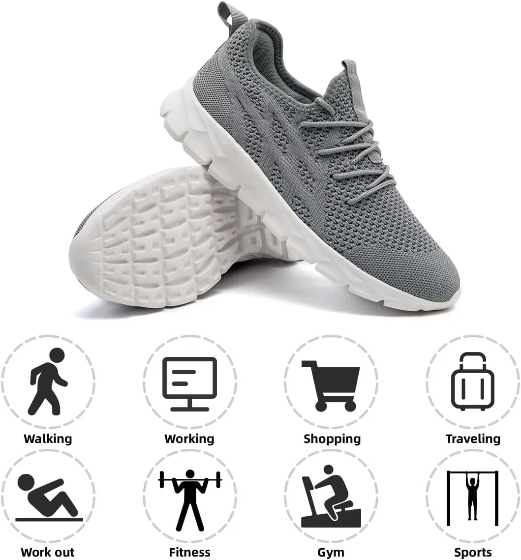 Men Slip On Running Sneakers Tennis Lightweight Non-Slip Athletic Shoes Cushioned Comfort for Walking Gym Fitness & Daily Training Leisure Sports