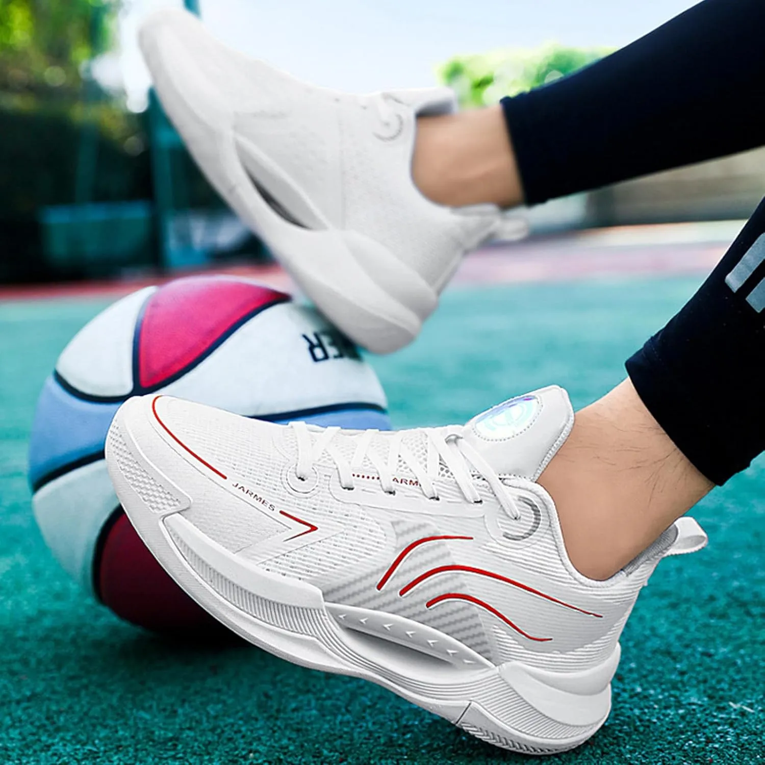 Men's Cushioned Air Cushion Basketball Sneakers,Orthopedic Breathable Comfortable Sports Fitness Running Shoes