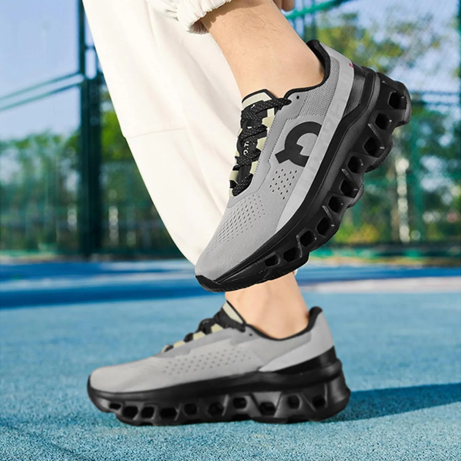 Men's Fashion Sneakers Breathable Mesh Running Shoes Cushioned Athletic Sneakers Non Slip Soft Sole Casual Athletic Walking Shoes