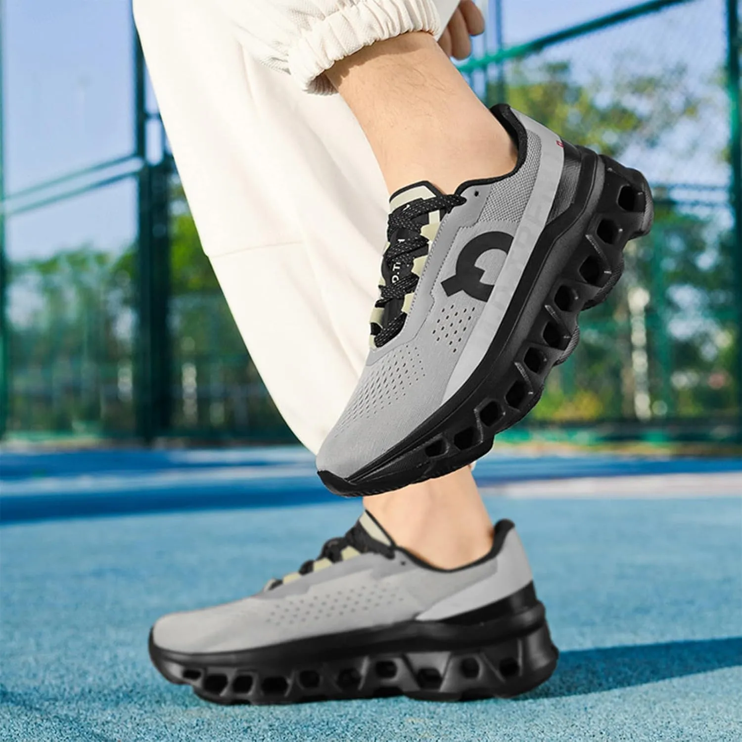 Men's Fashion Sneakers Breathable Mesh Running Shoes Cushioned Athletic Sneakers Non Slip Soft Sole Casual Athletic Walking Shoes