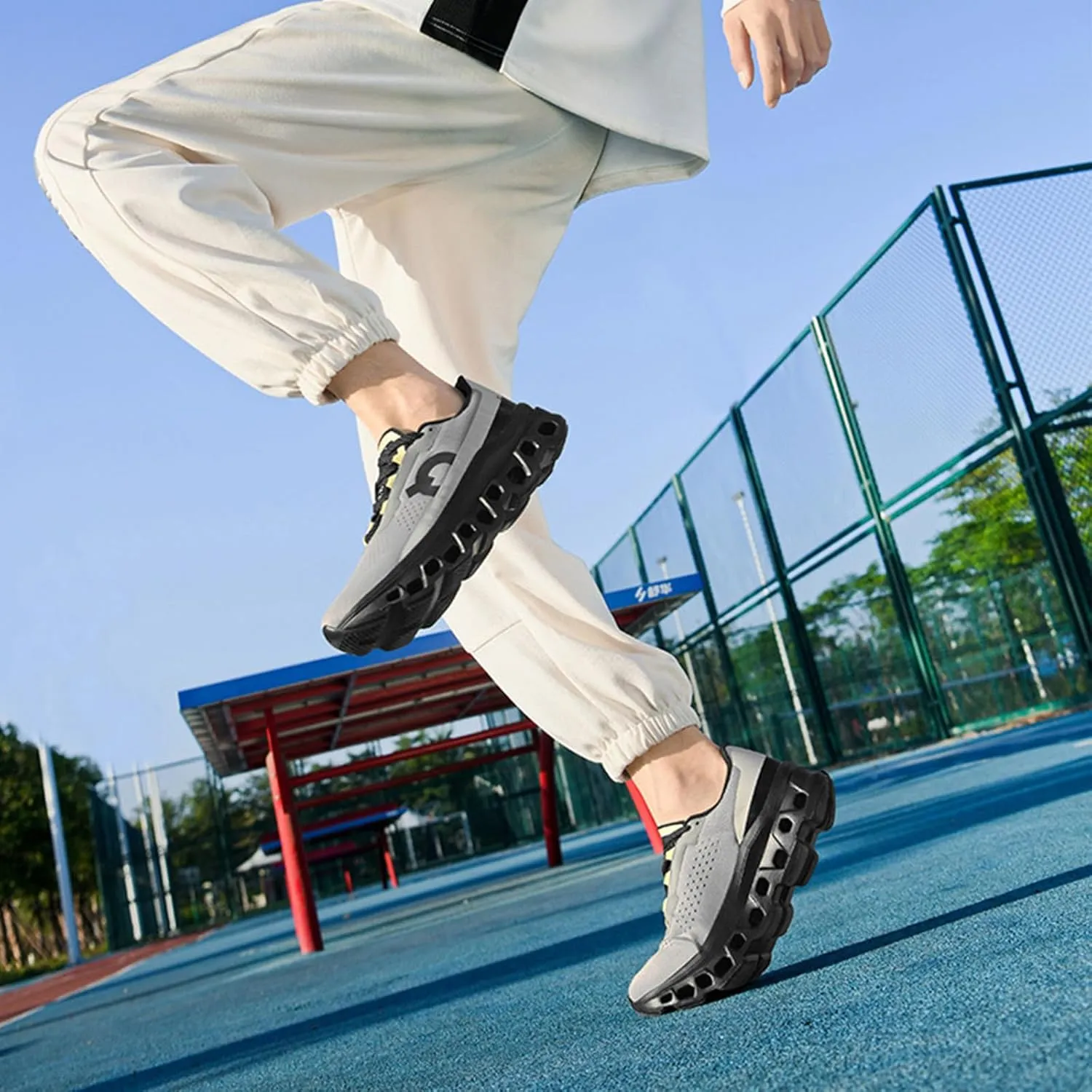Men's Fashion Sneakers Breathable Mesh Running Shoes Cushioned Athletic Sneakers Non Slip Soft Sole Casual Athletic Walking Shoes