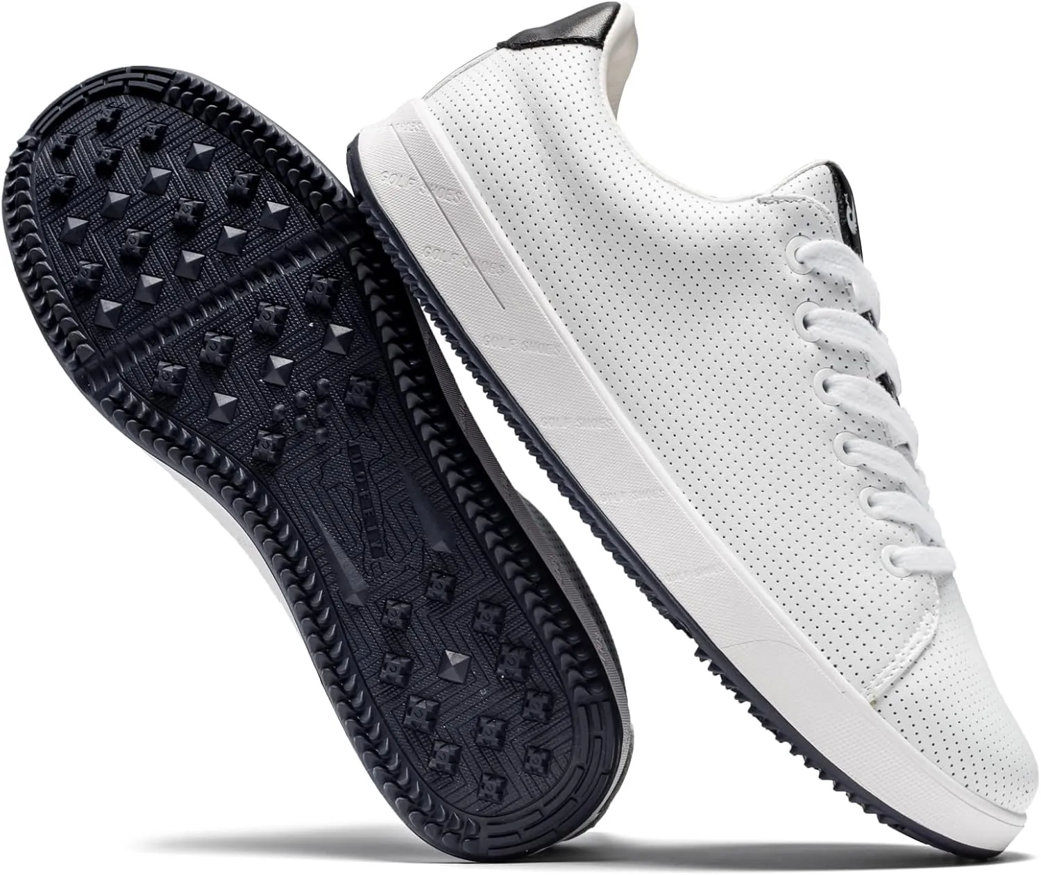 Men's Golf Shoes Professional Spikeless Leather Sneakers Non Slip Low Top Lightweight Comfort Travel Walking Shoes