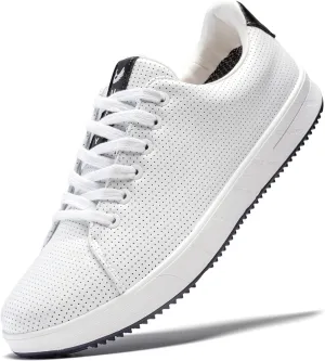 Men's Golf Shoes Professional Spikeless Leather Sneakers Non Slip Low Top Lightweight Comfort Travel Walking Shoes