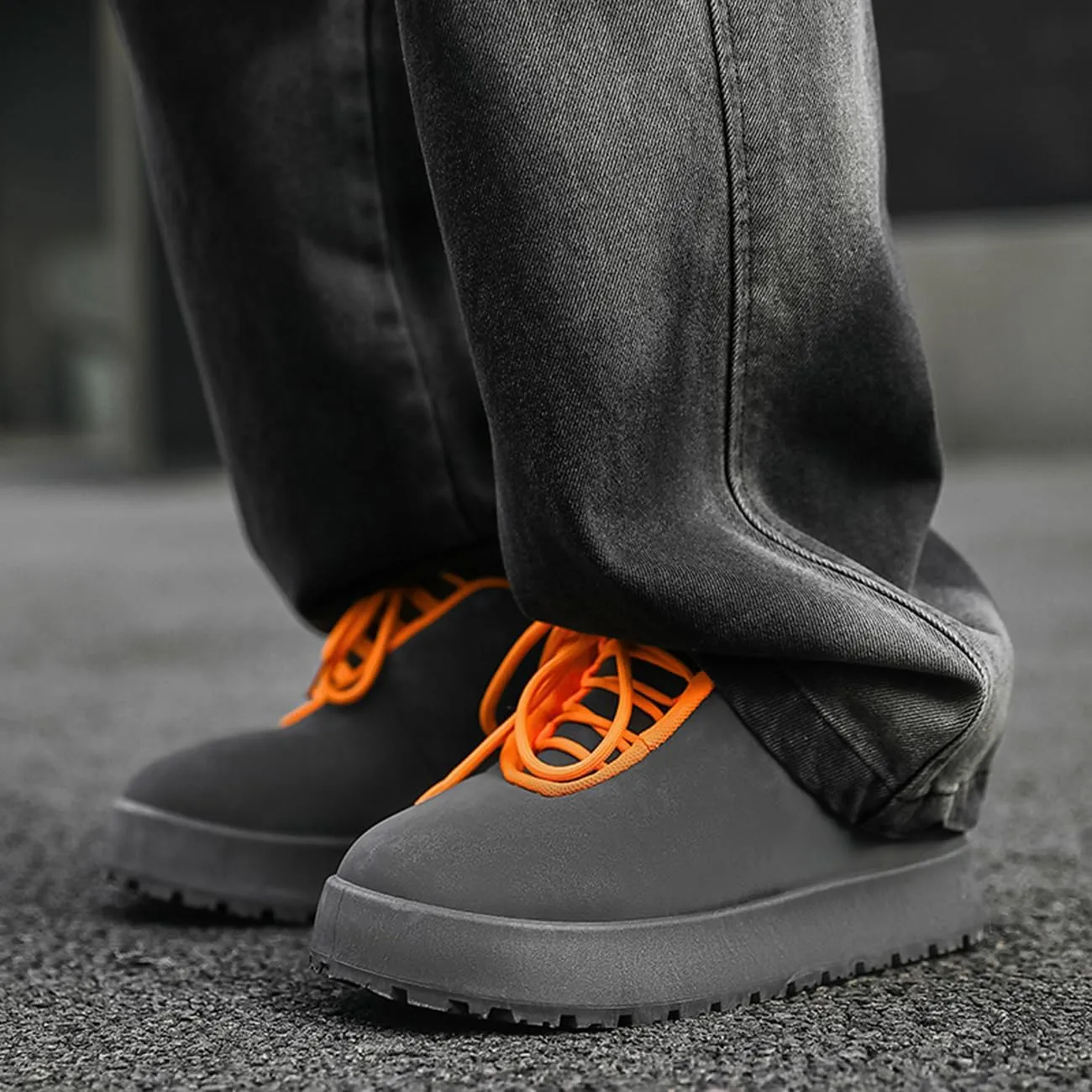 Men's Platform Sneakers Lightweight Comfort Lace Up Skate Shoes Puffy Trendy Casual Shoes