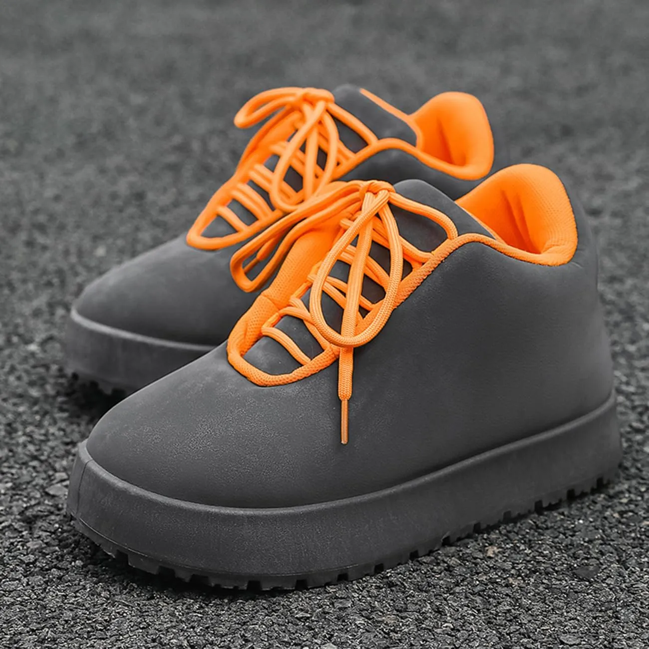 Men's Platform Sneakers Lightweight Comfort Lace Up Skate Shoes Puffy Trendy Casual Shoes