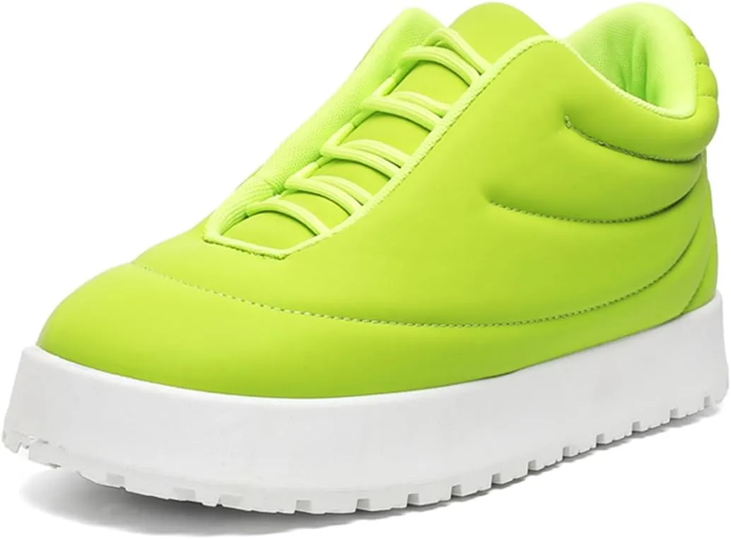 Men's Platform Sneakers Lightweight Comfort Lace Up Skate Shoes Puffy Trendy Casual Shoes
