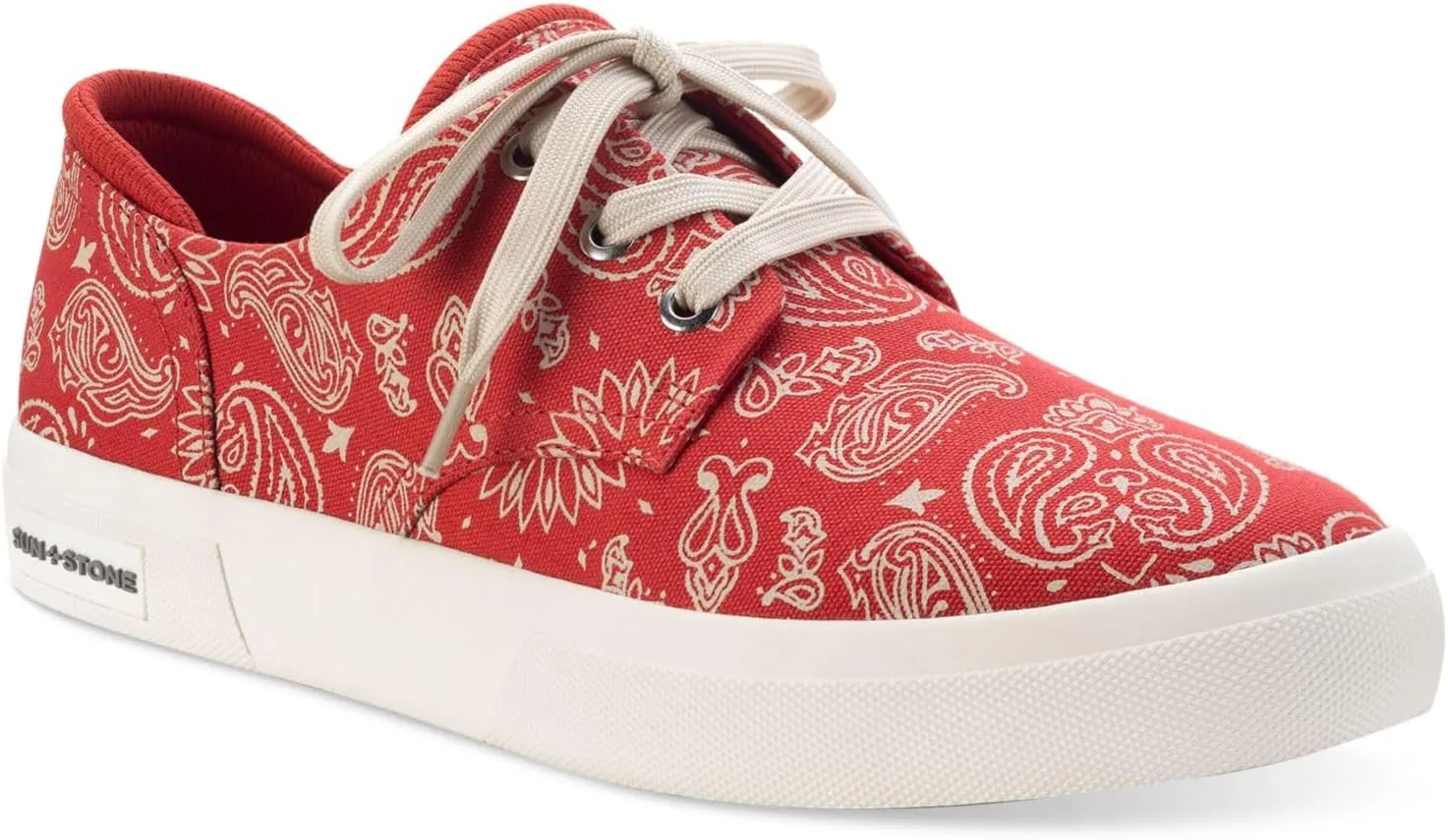 Mens Red Printed Cushioned Kiva Round Toe Platform Lace-Up Sneakers Shoes 11 M