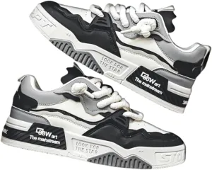 Men's Skate Shoes - Skateboarding - Comfy, Non-Slip, Durable, Lace-Up Sneakers for Outdoor Activities with Trendy Street Style