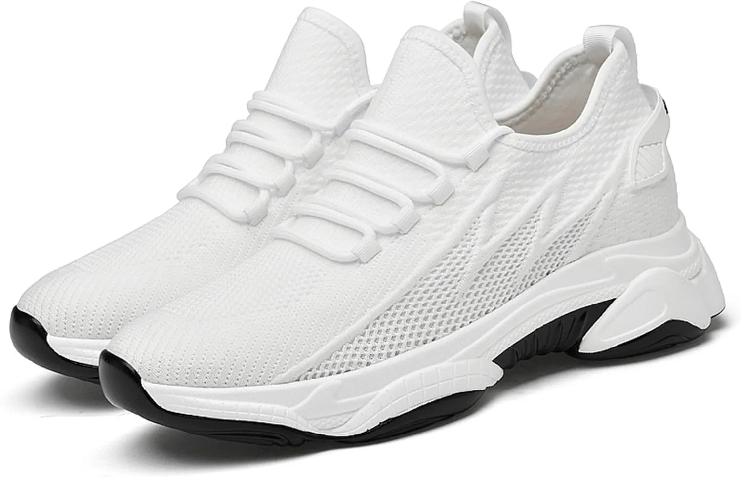 Mens Slip On Sneakers Non Slip Walking Shoes Lightweight Athletic Shoes Casual Running Shoe Increase Height 6/8/10CM