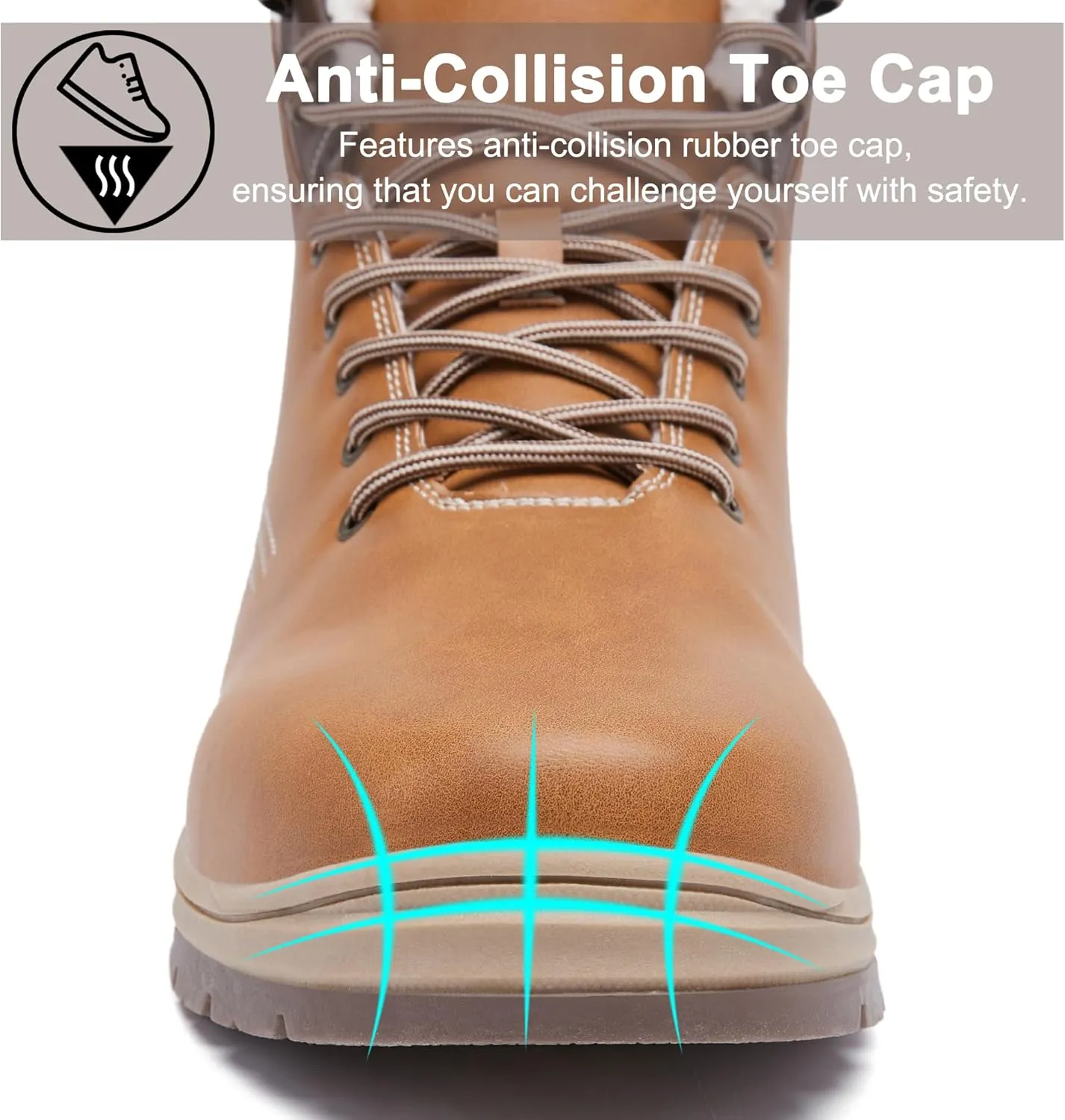 Mens Snow Boots Waterproof Winter Warm Fur Lined Shoes Non-Slip Insulated Outdoor Hiking Boot