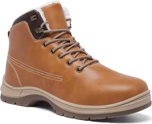 Mens Snow Boots Waterproof Winter Warm Fur Lined Shoes Non-Slip Insulated Outdoor Hiking Boot
