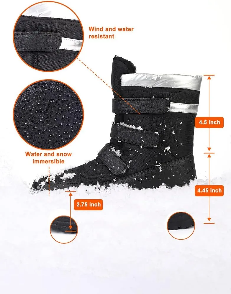 Men's Snow Boots,Men Insulated Waterproof Shoes,Warm Fur Line Bootie,Non-Slip Outdoor Boot for Winter