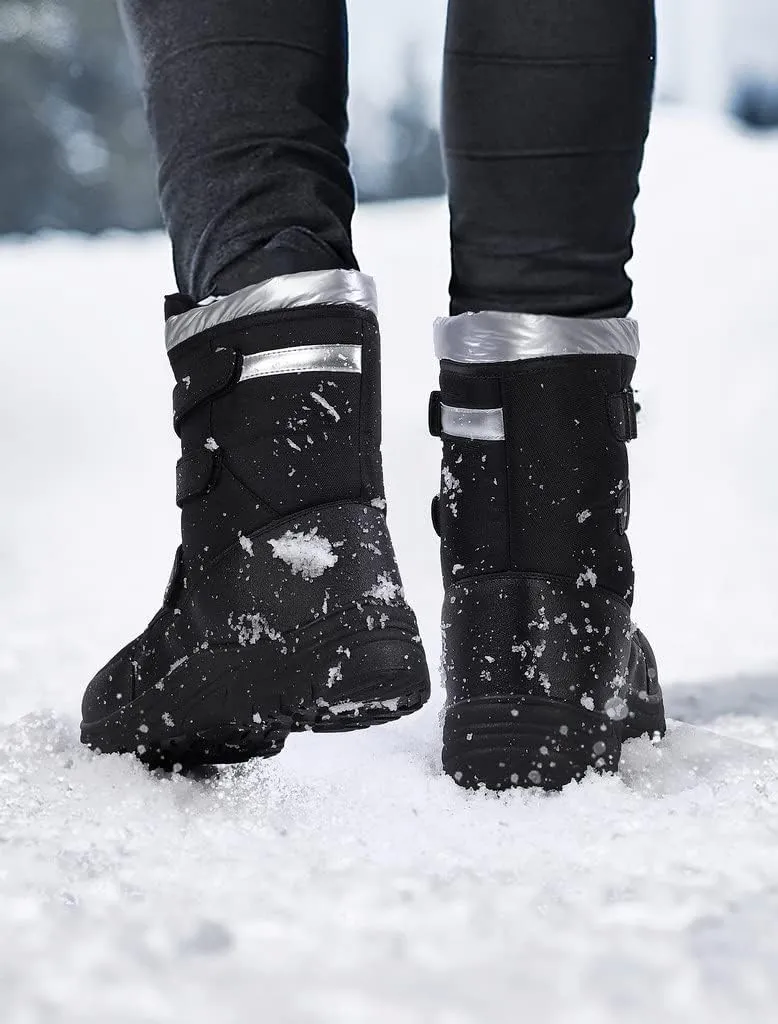 Men's Snow Boots,Men Insulated Waterproof Shoes,Warm Fur Line Bootie,Non-Slip Outdoor Boot for Winter