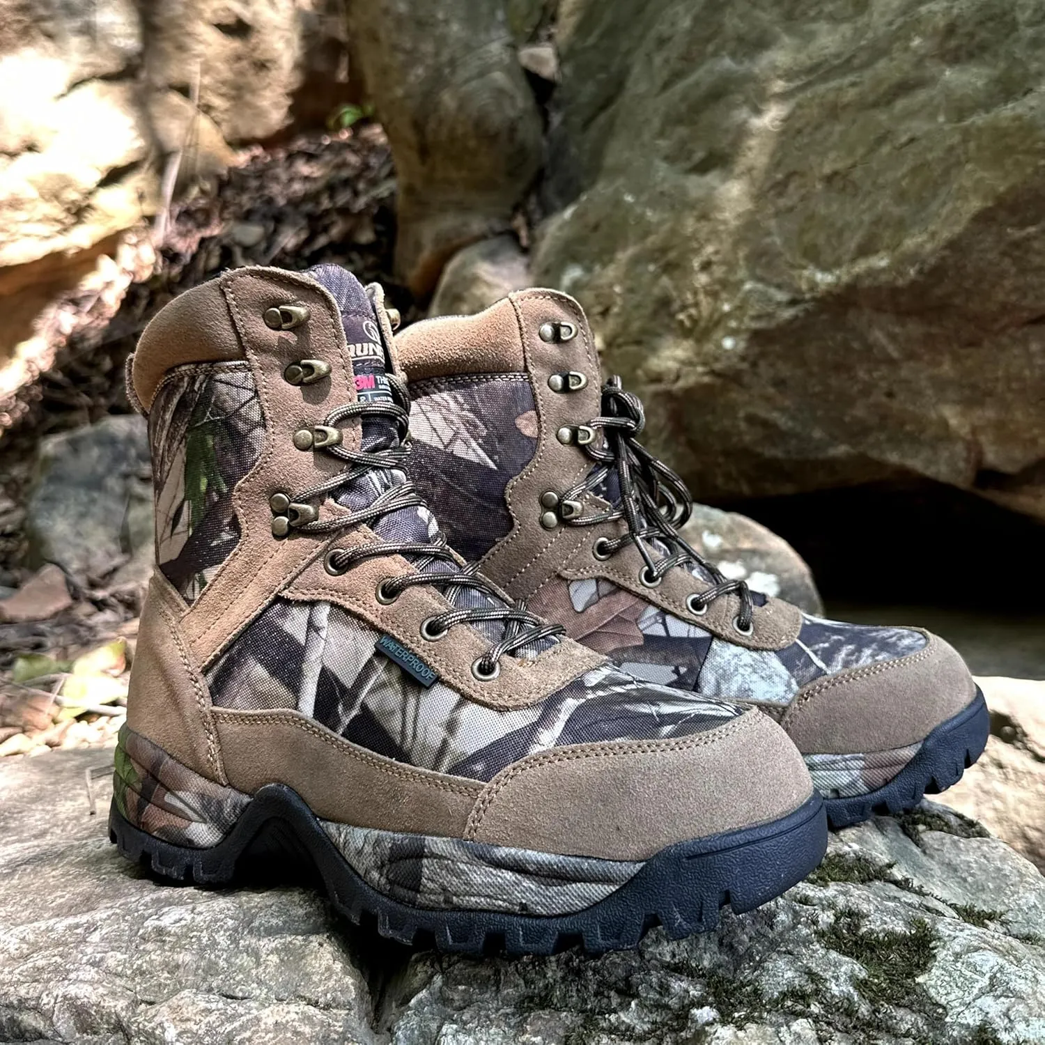 Men's Waterproof Military Tactical Boots Anti-slip Work Boot, 8" Insulated Combat Boots, 400g Thinsulate