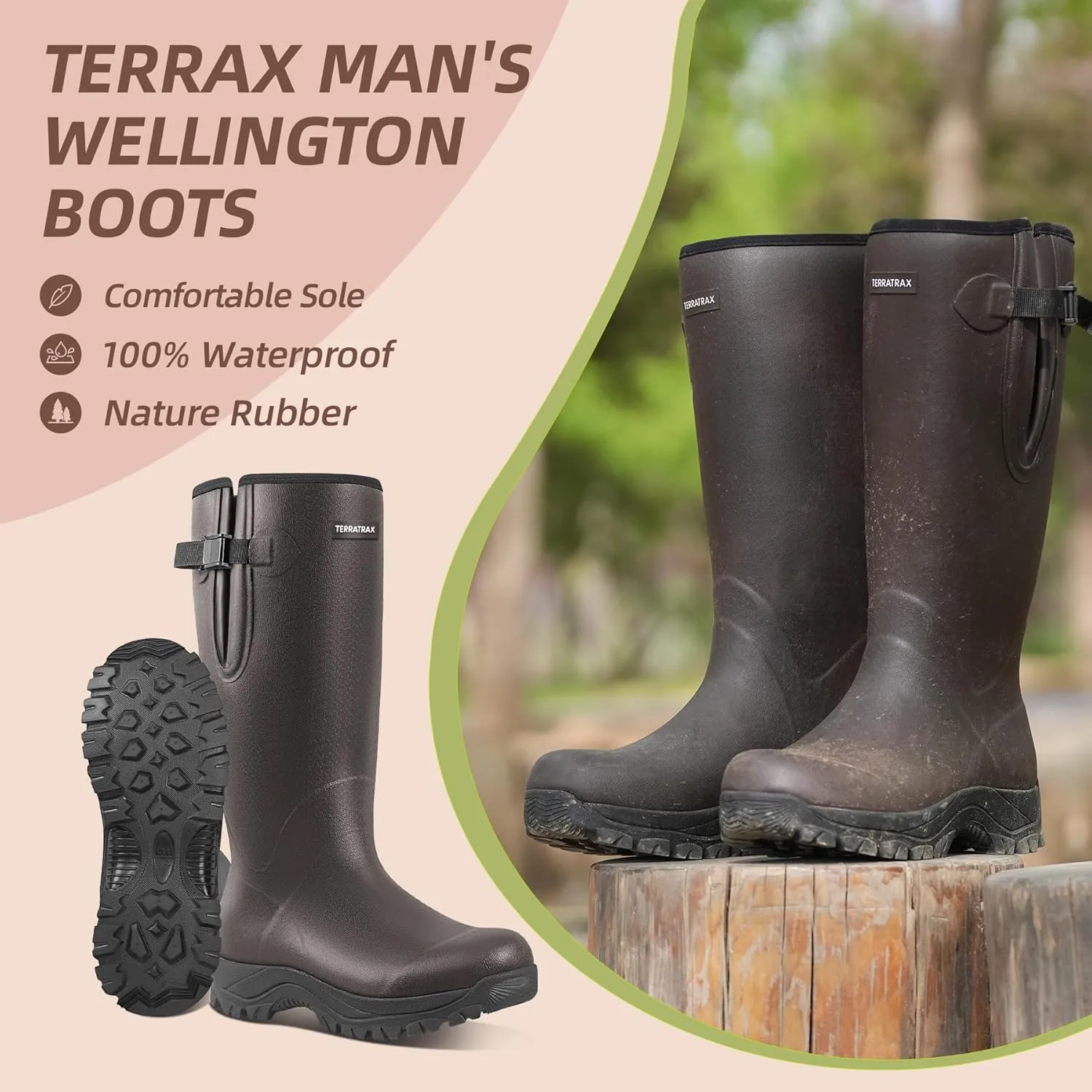 Men’s Wellington Shoes Waterproof Insulated Hunting Rubber Boots – Combining durability and elegance. Ideal for various occasions. Step out in confidence All season