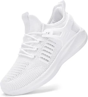 Mens Wide Running Shoes Walking Tennis Shoes Cushioning Wide Sneakers Slip On Sports Work Gym Outdoor Running Sneakers Comfort Lightweight