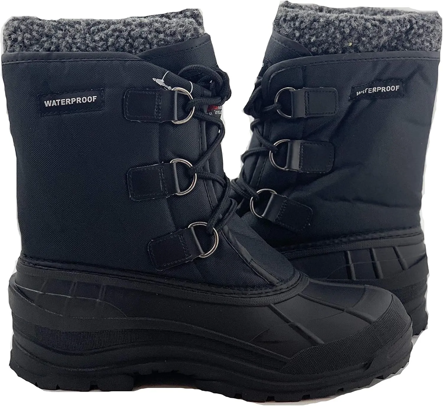 Men's Winter Snow Boots Shoes Waterproof Insulated Lace UP (D,M)