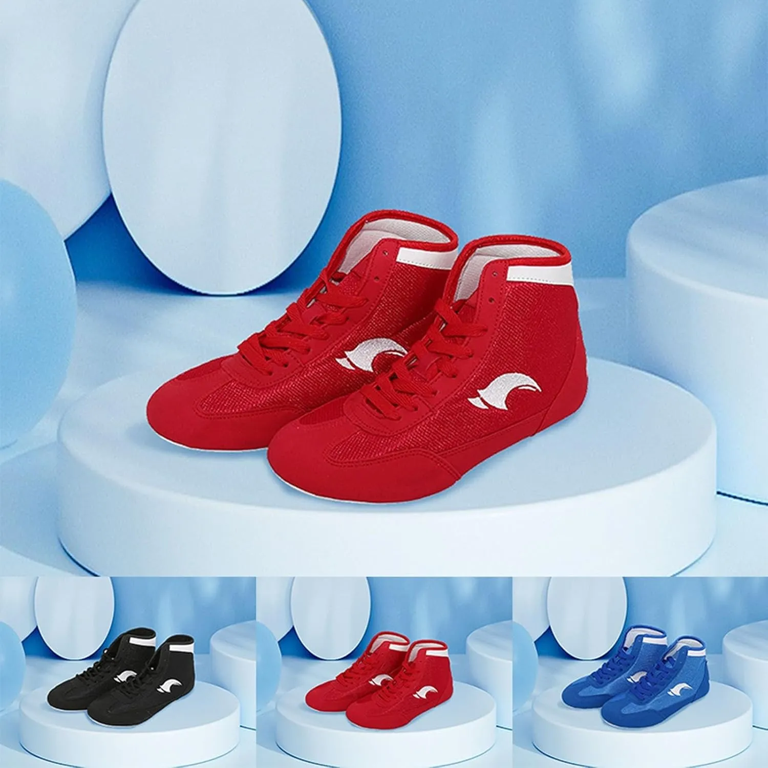 Men's Youth Wrestling Shoes High Top Kids Girls Boxing Shoes Sports Training Shoes Kids Boxing Boots Fitness