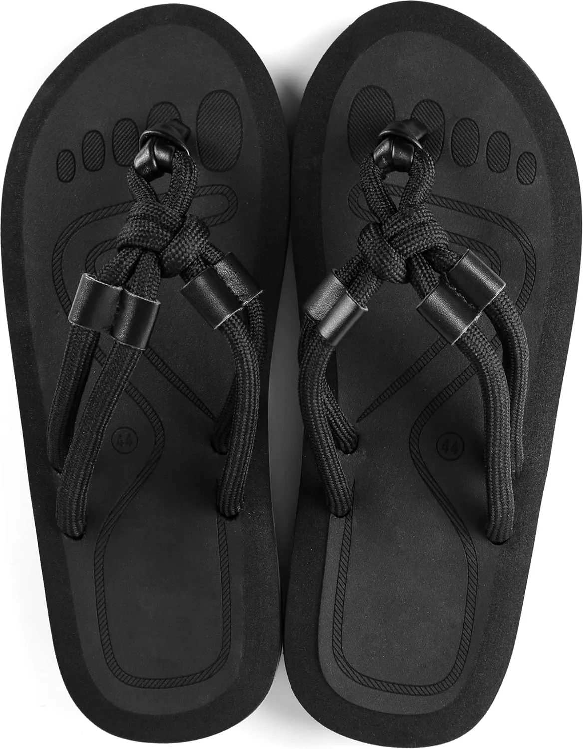 Mesa Men's Modern Zori Flip-Flop Sandals Onyx Black Medium Size 10-11