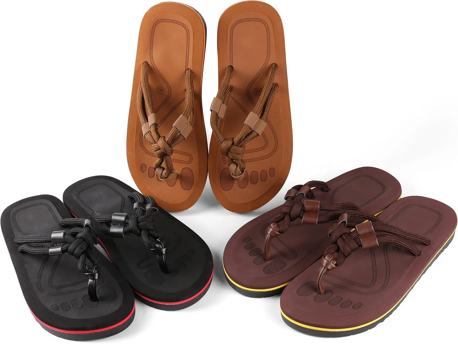 Mesa Men's Modern Zori Flip-Flop Sandals Onyx Black Medium Size 10-11