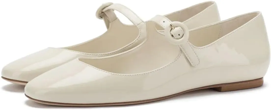 miss left Women Classic Adjustable Single Strap Buckle Mary Jane Flats Round Toe Comfortable Party Dress Daily Shoes Size 4-16 US