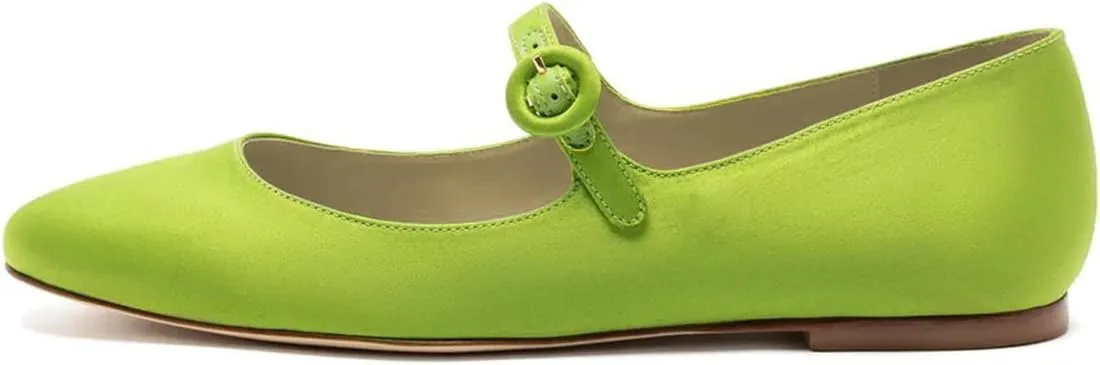 miss left Women Classic Adjustable Single Strap Buckle Mary Jane Flats Round Toe Comfortable Party Dress Daily Shoes Size 4-16 US