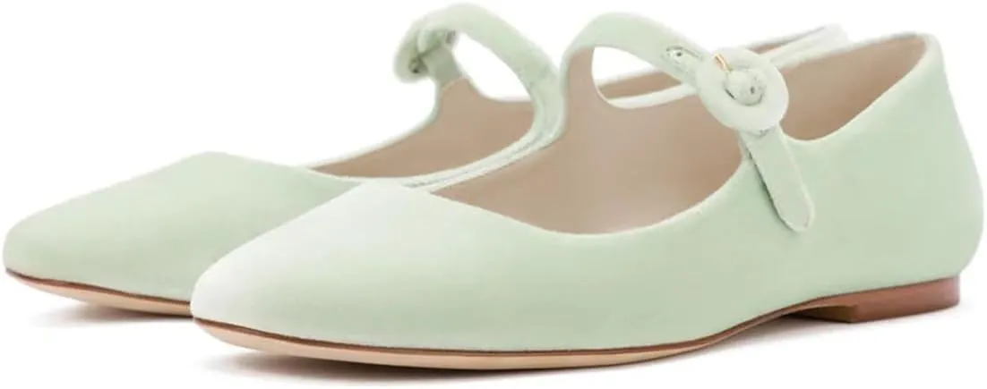 miss left Women Classic Adjustable Single Strap Buckle Mary Jane Flats Round Toe Comfortable Party Dress Daily Shoes Size 4-16 US