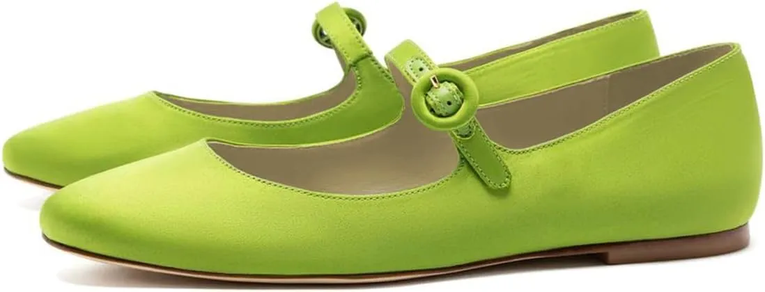 miss left Women Classic Adjustable Single Strap Buckle Mary Jane Flats Round Toe Comfortable Party Dress Daily Shoes Size 4-16 US