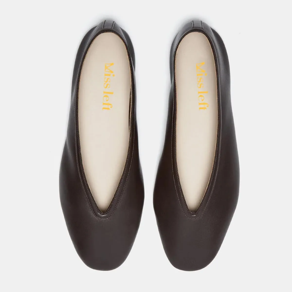 miss left Women Classic Closed Round Toe V-Cut Ballet Flats Comfortable Slip on Ballroom Dance Daily Commuting Shoes Size 4-16 US