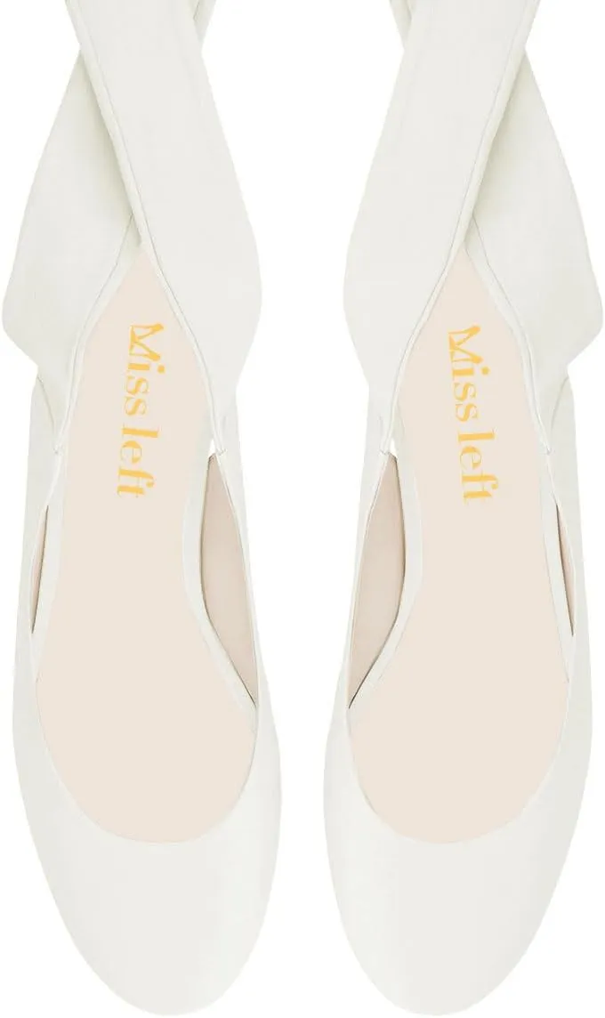 miss left Women Comfortable Rounded Closed Toe Ballet Flats Lace Up Strappy Ballerina Shoes for Casual Dancing Outdoor Outfit Size 4-16 US