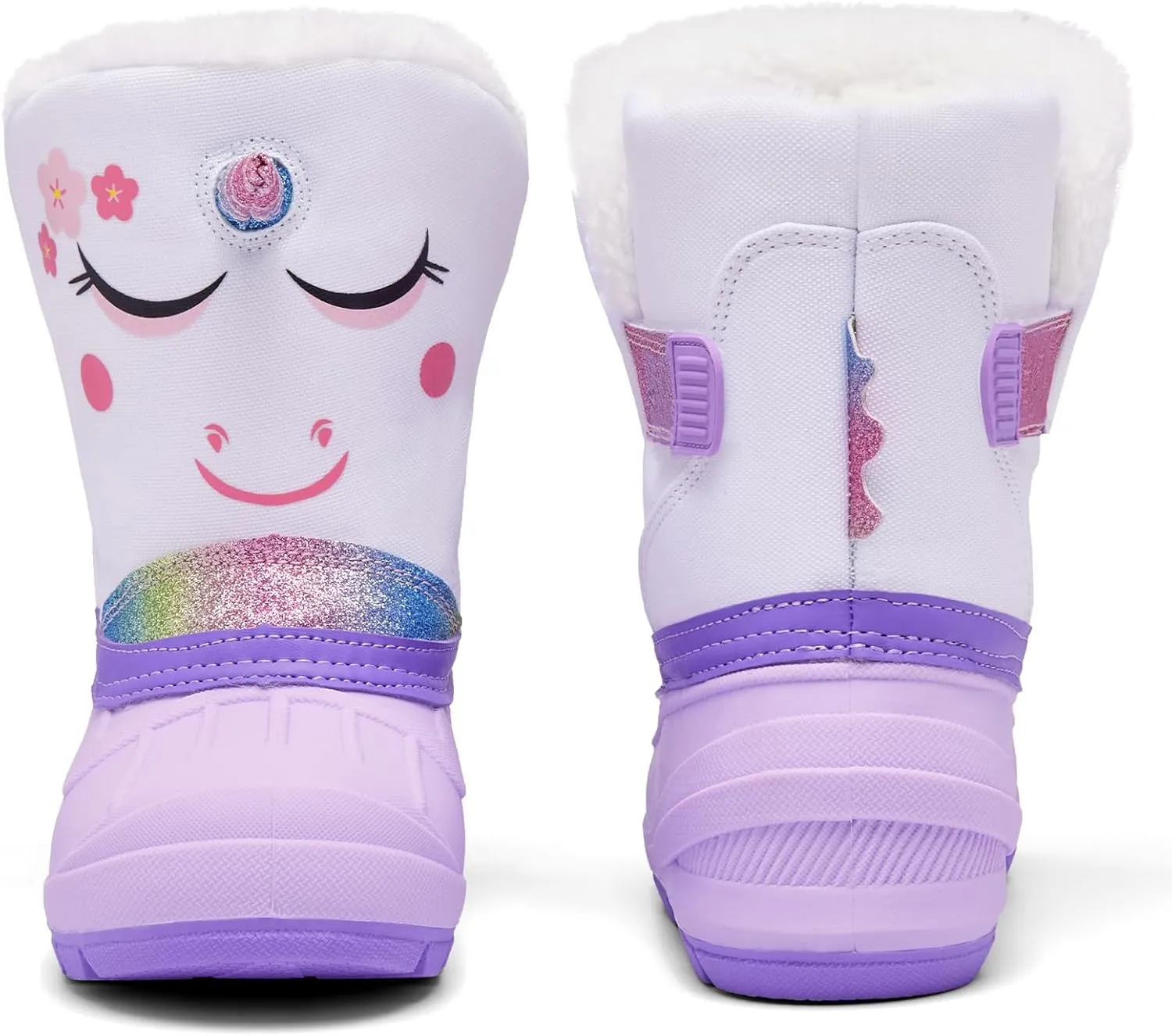 MORENDL Kids' Snow Boots Insulated Waterproof Fur Lined Warm Anti-Slip Winter Shoes for Boys and Girls Outdoor Walking(Toddler/Little Kid)