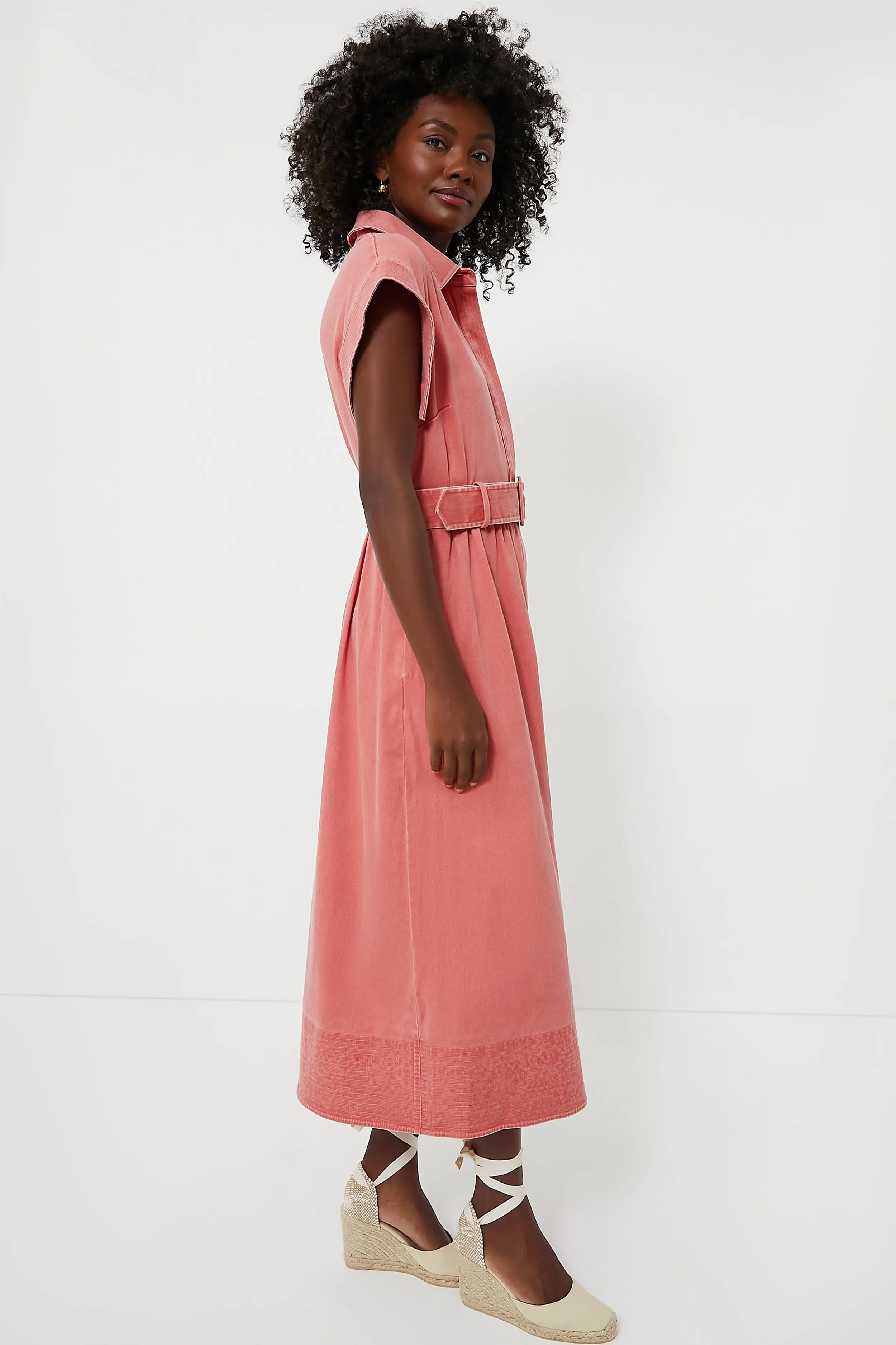 Nantucket Red Stretch Twill Chloe Dress