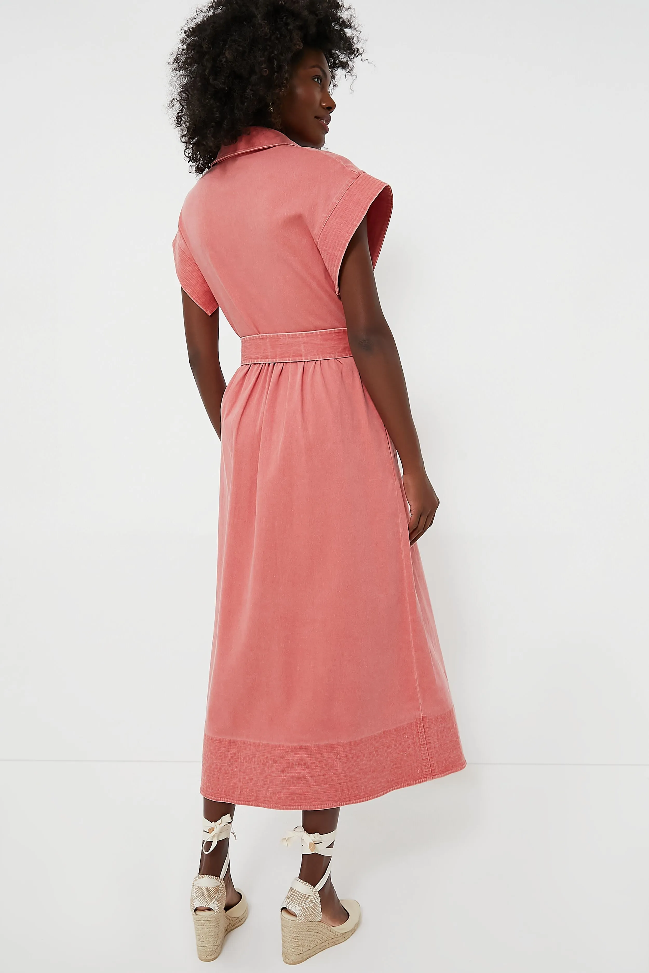 Nantucket Red Stretch Twill Chloe Dress