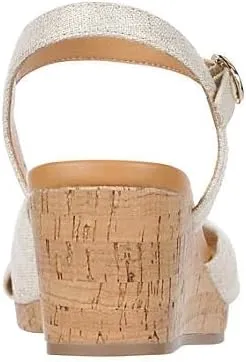 Naomi - Women's Open Toe Linen Summer Wedge Sandals