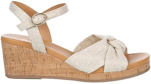 Naomi - Women's Open Toe Linen Summer Wedge Sandals